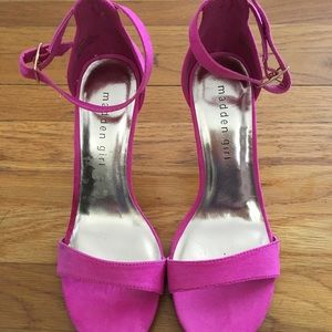 Madden Girl fuchsia pink heels ankle strap